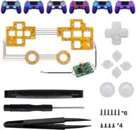 enhance your gaming experience with eboxer-1 6 color luminated thumbsticks d-pad dtf led buttons kit for ps4 controller - multi-colors red/green/blue/light yellow/purple/cyan - tools included (controller not included) логотип