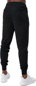 img 3 attached to PIDOGYM Men's Zipper Pocket Sweatpants, 🏃 Slim Fit Workout Jogger Pants for Athletic Running