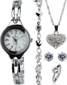 img 2 attached to 💍 Women's Silver Jewelry: Necklaces, Rings, Earrings, Watches, and Wristwatches