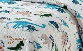 img 1 attached to Smart Linen Dinosaurs Bedspread Coverlet