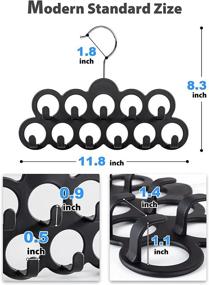 img 2 attached to 👕 Organize Your Closet with SMARTAKE 2-Pack Belt Hangers: 11 Loop Tie Rack, 360 Degree Rotatable Belt Organizer, Non-Slip Hanging Closet Accessories Holder for Belts, Ties, Scarves, and More!