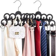 👕 organize your closet with smartake 2-pack belt hangers: 11 loop tie rack, 360 degree rotatable belt organizer, non-slip hanging closet accessories holder for belts, ties, scarves, and more! логотип