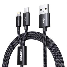 img 4 attached to ROMOSS 2 в 1 кабель для зарядки iPhone и Android с поддержкой USB C: совместим с iPhone 11, Samsung S20, iPad Pro и другими устройствами