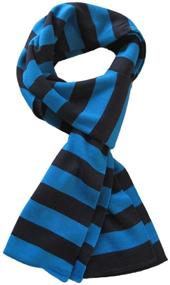 img 2 attached to 🧣 Высококачественный шарф из полосатого вязаного материала с премиальной мягкостью