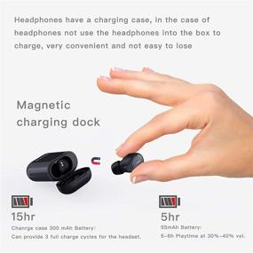 img 2 attached to 🎧 Wireless Bluetooth Earpiece for Cell Phones - Microphone Headset v5.0 - Noise Canceling - Driving Earphone - Headset case Included - Waterproof - for Business iPhone Android Samsung Trucker Driver