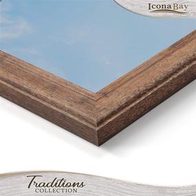 img 3 attached to 🖼️ Icona Bay 5x7 Picture Frames (Chestnut Brown, 3 Pack) - Rustic Wood Pattern, Light Distressing, Traditions Collection