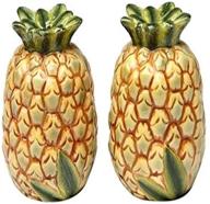 🍍 pair of identical pineapple salt and pepper shakers in vibrant yellow pine logo