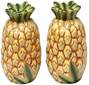 img 1 attached to 🍍 Pair of Identical Pineapple Salt and Pepper Shakers in Vibrant Yellow Pine