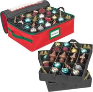 🎄 securely store and protect your favorite christmas ornaments with our premium ornament storage container - holds up to 48-3" ornaments - heavy-duty 600d durable box with removable divider trays logo