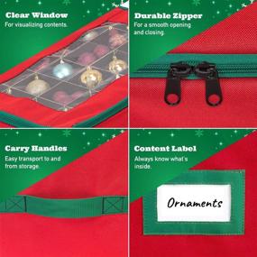 img 2 attached to 🎄 Securely Store and Protect Your Favorite Christmas Ornaments with our Premium Ornament Storage Container - Holds up to 48-3" Ornaments - Heavy-Duty 600D Durable Box with Removable Divider Trays