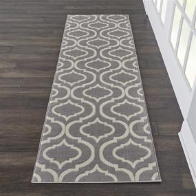 img 4 attached to 🏞️ Nourison Jubilant Moroccan Trellis Grey 2'3" x 7'3" Area Rug: Elegant Runner Design & Superior Quality