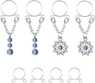 📿 orazio 2 pairs non-piercing nipplerings: stylish clip-on fake nipplerings for women | hypoallergenic stainless steel dangle nipple jewelry logo