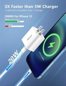 img 3 attached to 🔌 Fast USB C Wall Charger Block (20W) for iPhone 13 Pro Max / 12 Pro Max, Type C Power Adapter for Apple iPhone 11 / 12 / 13 (1 Pack)