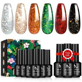 img 4 attached to 💅 WELTEAYO Glitter Gel Nail Polish Set, 9pcs/8ml Glitter Gifts Box kit, with No Wipe Base Primer, Matte & Glossy Top Coat, UV/LED Soak Off Gel Nail Polish Kit for Girls, Mothers, DIY Home Gift Box