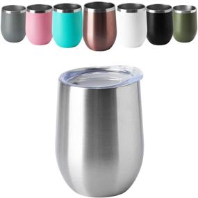 img 3 attached to HASLE OUTFITTERS 12oz Wine Tumbler with Lid - Stemless Wine Glasses, Double Wall Vacuum Travel Mugs - Stainless Steel Coffee Cup for Cold & Hot Drinks, Wine, Coffee, Cocktails, Beer - 12 Pack (Stainless Steel)