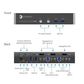 img 2 attached to 🔁 gofanco Prophecy 2-Port DisplayPort 1.2 USB KVM Switch – 4K @60Hz 4:4:4, 21.6Gbps, HDCP 1.3, USB Keyboard/Mouse, USB 3.0 Hub, MIC in, Stereo Out, Hotkeys, Firmware Upgradable (PRO-KVMDP-2Pv2)" - optimized version: "gofanco Prophecy 2-Port DisplayPort 1.2 USB KVM Switch - 4K @60Hz 4:4:4, 21.6Gbps, HDCP 1.3, USB Keyboard/Mouse, USB 3.0 Hub, MIC in, Stereo Out, Hotkeys, Firmware Upgradeable (PRO-KVMDP-2Pv2)