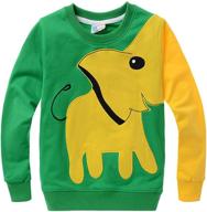 🐘 cute elephant pullover boys sweatshirts: comfy cotton long sleeve tee for toddlers - perfect outdoor outfit logo