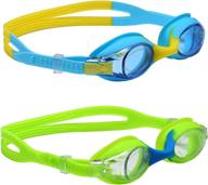 👀 top-rated 2 pack kids swim goggles: no leaking anti fog goggles for boys, girls & youth logo