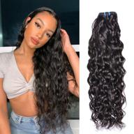 🌊 бразильские натуральные волосы волной воды virgin - наборы msgem 9a remy hair weave - 28 дюймов мокрых и волновых волос - натуральный черный цвет логотип