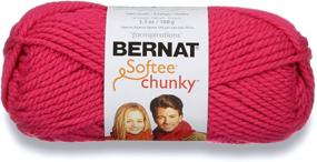 img 1 attached to Пряжа Bernat Softee Chunky - 3.5 унции, плотность 6 супер-толстые, горячий розовый: высококачественная и яркая пряжа для уютных творений.