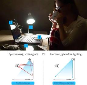 img 1 attached to 🖥️ HIOUME Laptop Monitor Light Bar: Portable USB e-Reading LED Task Lamp with Adjustable Color Temperature and Dimming Levels, No Screen Glare - Enhance Eye Health Care and Space Saving Solution for Travel
