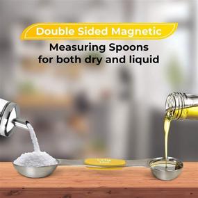 img 3 attached to 🥄 Premium 12-Piece Stainless Steel Measuring Spoons Set: 7 Magnetic Double-Sided Spoons, 1 Leveler, 4 Mini Spoons - Ideal for Dry and Liquid Ingredients, Perfectly Fits Spice Jars