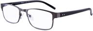 👓 eyeguard metal deluxe rectangular reading glasses for men - 2.25 diopter logo