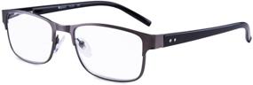 img 4 attached to 👓 EYEGUARD Metal Deluxe Rectangular Reading Glasses for Men - 2.25 Diopter