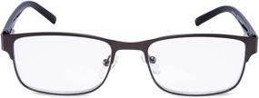 img 2 attached to 👓 EYEGUARD Metal Deluxe Rectangular Reading Glasses for Men - 2.25 Diopter