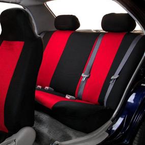 img 2 attached to 🚗 Red/Black FH-FB102114 Classic Cloth Car Seat Covers by FH Group