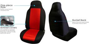 img 1 attached to 🚗 Red/Black FH-FB102114 Classic Cloth Car Seat Covers by FH Group