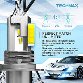 img 1 attached to TECHMAX H4 LED Bulb: Windless Direct Insertion 10,000LM 50W 6500K Xenon White 9003 Conversion Kit (Pack of 2) - Halogen Replacement