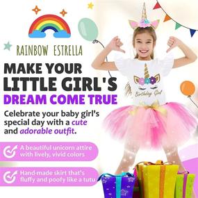 img 3 attached to 🦄 Girls' Unicorn Birthday Dress with Matching Headband - Clothing, Skirts & Skorts