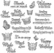 🌸 versatile words clear stamp silicone set: sentiments, flowers, butterfly, greeting words; perfect for holiday card making, decoration, diy scrapbooking, and crafts logo