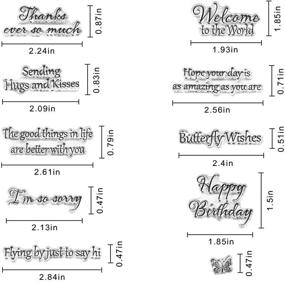 img 2 attached to 🌸 Versatile Words Clear Stamp Silicone Set: Sentiments, Flowers, Butterfly, Greeting Words; Perfect for Holiday Card Making, Decoration, DIY Scrapbooking, and Crafts