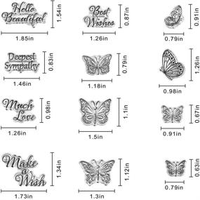 img 3 attached to 🌸 Versatile Words Clear Stamp Silicone Set: Sentiments, Flowers, Butterfly, Greeting Words; Perfect for Holiday Card Making, Decoration, DIY Scrapbooking, and Crafts