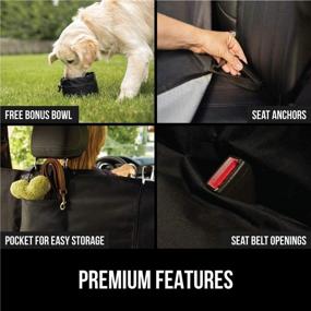 img 1 attached to 🐶 Gorilla Grip Waterproof Dog Hammock Car Seat Protector: Durable, Slip Resistant, Scratchproof for Cars and SUVs - Universal Fit, Protects Against Dirty Paws and Shedding Fur, Includes Dog Bowl