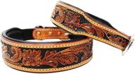 🐶 hand tooled cow leather amish made dog puppy collar - prorider xsmall size (9''- 13'') - usa 6022 logo