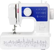 portable mini electric sewing machine: 12 stitches, 2 speeds, foot pedal & led sewing light - ideal for household crafting and mending, perfect for adult beginners - purple (blue) logo
