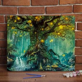 img 3 attached to 🎨 Lapoea DIY Oil Painting Kit: Paint by Numbers for Adults and Kids - Firefly Forest 40x50CM - Perfect Home Wall Decor & Arts Craft