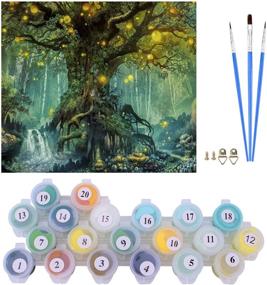 img 2 attached to 🎨 Lapoea DIY Oil Painting Kit: Paint by Numbers for Adults and Kids - Firefly Forest 40x50CM - Perfect Home Wall Decor & Arts Craft