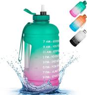 💧 stay hydrated and motivated with our 1 gallon/128oz motivational water bottle with time marker and removable straw - perfect for gym, sports, and outdoor camping logo