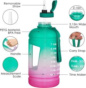 img 3 attached to 💧 Stay Hydrated and Motivated with our 1 Gallon/128oz Motivational Water Bottle with Time Marker and Removable Straw - Perfect for Gym, Sports, and Outdoor Camping