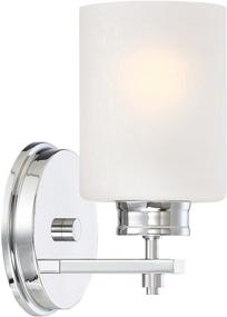 img 4 attached to 💡 Kira Home Phoebe 8-Inch Chrome Wall Sconce/Vanity Light with Frosted Seeded Glass Shade: Modern and Elegant Lighting Fixture