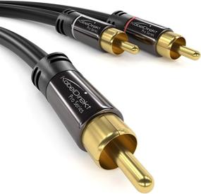 img 2 attached to 🔌 KabelDirekt – 25ft RCA Stereo Y Adapter Cable & Cord – (1 Male to 2 Male Audio Cable, Digital & Analog, Double Shielded – Supports Subwoofers, Home Theater, Hi-Fi, Black)