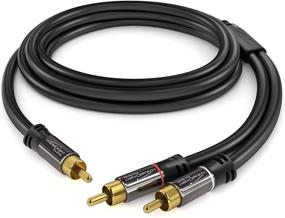 img 3 attached to 🔌 KabelDirekt – 25ft RCA Stereo Y Adapter Cable & Cord – (1 Male to 2 Male Audio Cable, Digital & Analog, Double Shielded – Supports Subwoofers, Home Theater, Hi-Fi, Black)