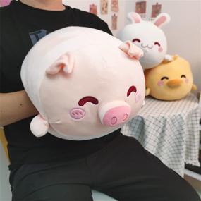 img 3 attached to Pig Stuffed Animal Plush Hugging Pillow: Soft Cute Toy Gift 🐷 for Birthday, Anime Squishy Marshmallow Fluffy Kawaii Plushie for Kids Boys Girls Adults