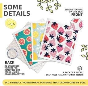 img 3 attached to 🍓 Swedish Dishcloths: 4+4 Pcs Eco-Friendly Kitchen Cleaning Cloths for Dishes - Reusable & Biodegradable - Fruit Design