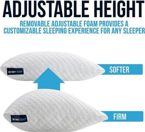 img 2 attached to 🌙 Sidney Sleep Side Sleeper Pillow: Relieve Shoulder Pain with Adjustable Loft - Curved Memory Foam Bed Pillow with Washable Cooling Bamboo Case - Includes Extra Foam Fill. Perfect for Queen Size Beds (White)