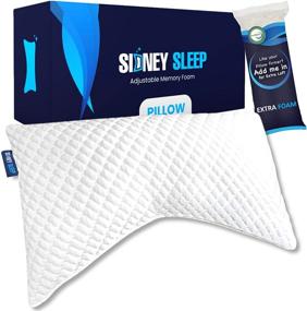img 4 attached to 🌙 Sidney Sleep Side Sleeper Pillow: Relieve Shoulder Pain with Adjustable Loft - Curved Memory Foam Bed Pillow with Washable Cooling Bamboo Case - Includes Extra Foam Fill. Perfect for Queen Size Beds (White)